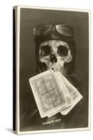 Skull with Pilots Cap and Goggles-null-Stretched Canvas