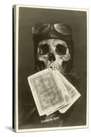 Skull with Pilots Cap and Goggles-null-Stretched Canvas