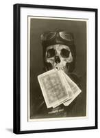 Skull with Pilots Cap and Goggles-null-Framed Art Print