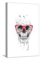 Skull With Red Glasses-Balazs Solti-Stretched Canvas