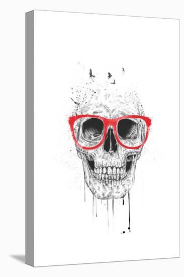 Skull With Red Glasses-Balazs Solti-Stretched Canvas