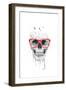 Skull With Red Glasses-Balazs Solti-Framed Art Print