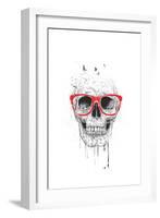 Skull With Red Glasses-Balazs Solti-Framed Art Print