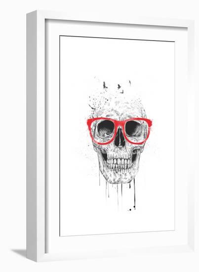 Skull With Red Glasses-Balazs Solti-Framed Art Print