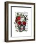 Skull with Roses and Vines-Fab Funky-Framed Art Print