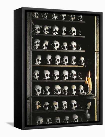 Skulls, Crypt Detail, Church of St. Mary of Prayer and Death, Rome, Italy-null-Framed Stretched Canvas