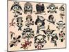 Skulls & Ladies Authentic Mid-Century Tattoo Flash-null-Mounted Art Print