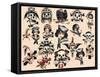 Skulls & Ladies Authentic Mid-Century Tattoo Flash-null-Framed Stretched Canvas