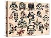 Skulls & Ladies Authentic Mid-Century Tattoo Flash-null-Stretched Canvas