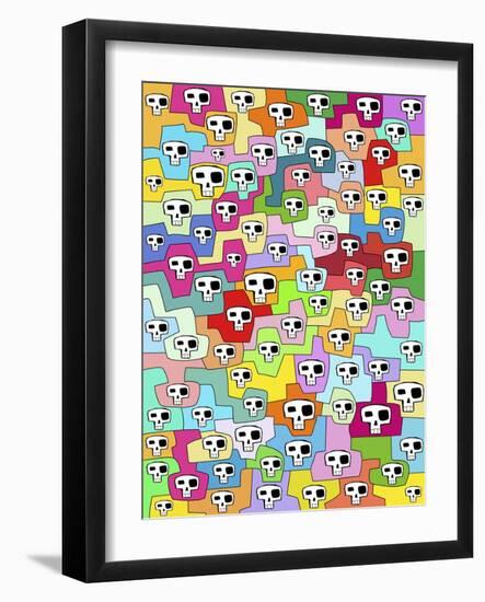 Skulls Pattern II-Miguel Balbás-Framed Giclee Print