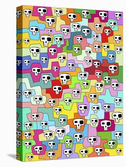 Skulls Pattern II-Miguel Balbás-Stretched Canvas