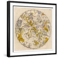 Sky Chart Showing the Signs of the Zodiac and Other Celestial Features-null-Framed Photographic Print