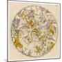 Sky Chart Showing the Signs of the Zodiac and Other Celestial Features-null-Mounted Photographic Print