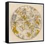 Sky Chart Showing the Signs of the Zodiac and Other Celestial Features-null-Framed Stretched Canvas