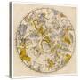 Sky Chart Showing the Signs of the Zodiac and Other Celestial Features-null-Stretched Canvas