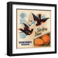 Sky High Brand - California - Citrus Crate Label-Lantern Press-Framed Art Print