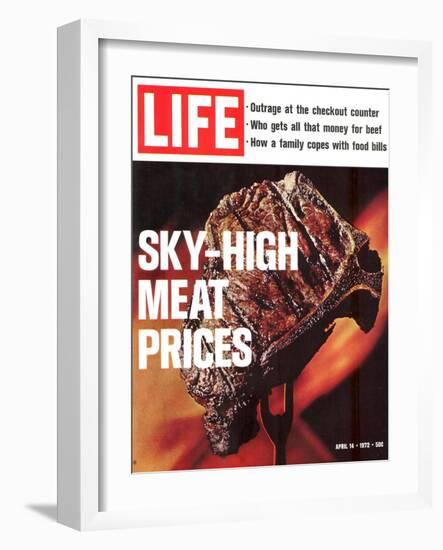 Sky-High Meat Prices, April 14, 1972-Co Rentmeester-Framed Photographic Print