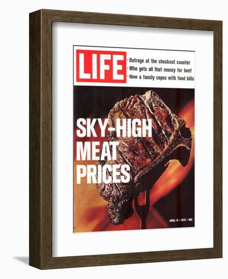 Sky-High Meat Prices, April 14, 1972-Co Rentmeester-Framed Photographic Print