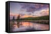 Sky Magic at Sunset in Yellowstone National Park-Vincent James-Framed Stretched Canvas