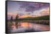 Sky Magic at Sunset in Yellowstone National Park-Vincent James-Framed Stretched Canvas