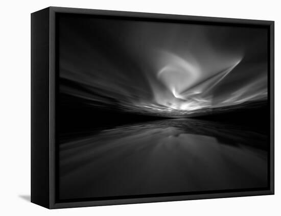 Sky Of Silver Light - 3D Fractal Landscape-R.T. Wohlstadter-Framed Stretched Canvas