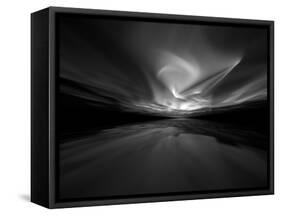 Sky Of Silver Light - 3D Fractal Landscape-R.T. Wohlstadter-Framed Stretched Canvas