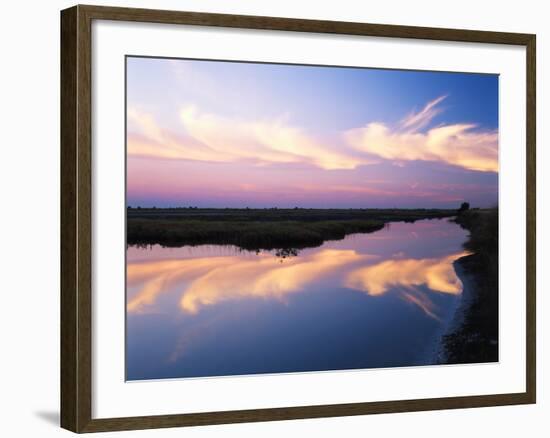 Sky Reflected in Wetlands, Merritt Island National Wildlife Refuge, Florida, USA-Adam Jones-Framed Photographic Print