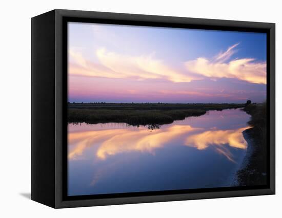 Sky Reflected in Wetlands, Merritt Island National Wildlife Refuge, Florida, USA-Adam Jones-Framed Stretched Canvas