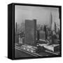 Sky Shot of the Un Headquaters and the Empire State Building-Dmitri Kessel-Framed Stretched Canvas