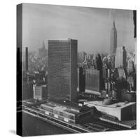 Sky Shot of the Un Headquaters and the Empire State Building-Dmitri Kessel-Stretched Canvas