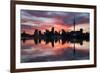 Sky Tower and City at Dawn from Westhaven Marina, Auckland, North Island, New Zealand, Pacific-Stuart-Framed Photographic Print