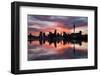 Sky Tower and City at Dawn from Westhaven Marina, Auckland, North Island, New Zealand, Pacific-Stuart-Framed Photographic Print