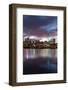 Sky Tower and City at Dawn from Westhaven Marina, Auckland, North Island, New Zealand, Pacific-Stuart-Framed Photographic Print