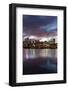 Sky Tower and City at Dawn from Westhaven Marina, Auckland, North Island, New Zealand, Pacific-Stuart-Framed Photographic Print