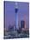 Sky Tower and City Skyline at Dusk, Auckland, North Island, New Zealand, Pacific-Jeremy Bright-Stretched Canvas