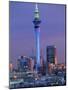 Sky Tower and City Skyline at Dusk, Auckland, North Island, New Zealand, Pacific-Jeremy Bright-Mounted Photographic Print