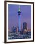 Sky Tower and City Skyline at Dusk, Auckland, North Island, New Zealand, Pacific-Jeremy Bright-Framed Photographic Print