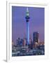 Sky Tower and City Skyline at Dusk, Auckland, North Island, New Zealand, Pacific-Jeremy Bright-Framed Photographic Print