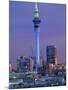 Sky Tower and City Skyline at Dusk, Auckland, North Island, New Zealand, Pacific-Jeremy Bright-Mounted Photographic Print