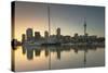 Sky Tower and Viaduct Harbour at Dawn, Auckland, North Island, New Zealand, Pacific-Ian-Stretched Canvas