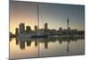 Sky Tower and Viaduct Harbour at Dawn, Auckland, North Island, New Zealand, Pacific-Ian-Mounted Photographic Print