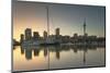 Sky Tower and Viaduct Harbour at Dawn, Auckland, North Island, New Zealand, Pacific-Ian-Mounted Photographic Print