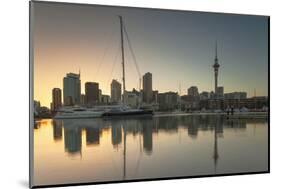 Sky Tower and Viaduct Harbour at Dawn, Auckland, North Island, New Zealand, Pacific-Ian-Mounted Photographic Print