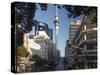 Sky Tower from Victoria Street East, Auckland, North Island, New Zealand, Pacific-Nick Servian-Stretched Canvas