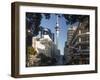 Sky Tower from Victoria Street East, Auckland, North Island, New Zealand, Pacific-Nick Servian-Framed Photographic Print