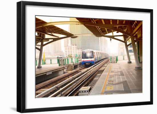 Sky Trains in Bangkok City Important Urban Transportation in Heart of Bangkok Thailand-stockphoto mania-Framed Photographic Print