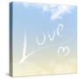 Sky Writing - 'Love' - Written in the Clouds-null-Stretched Canvas