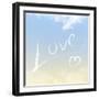 Sky Writing - 'Love' - Written in the Clouds-null-Framed Photographic Print