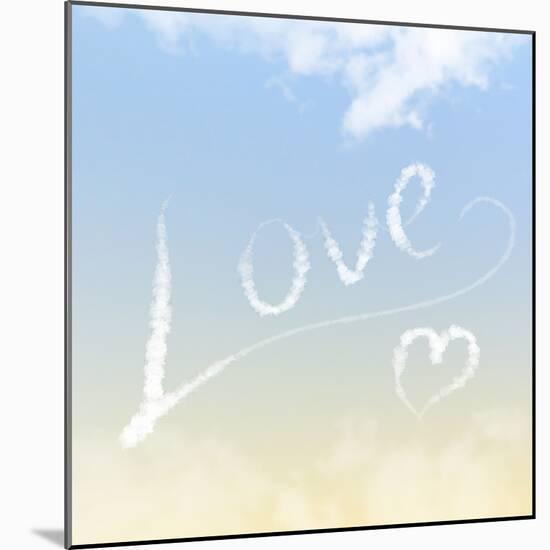 Sky Writing - 'Love' - Written in the Clouds-null-Mounted Photographic Print