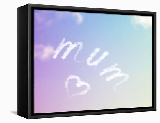 Sky Writing - Mum and a Heart Written in the Sky-null-Framed Stretched Canvas